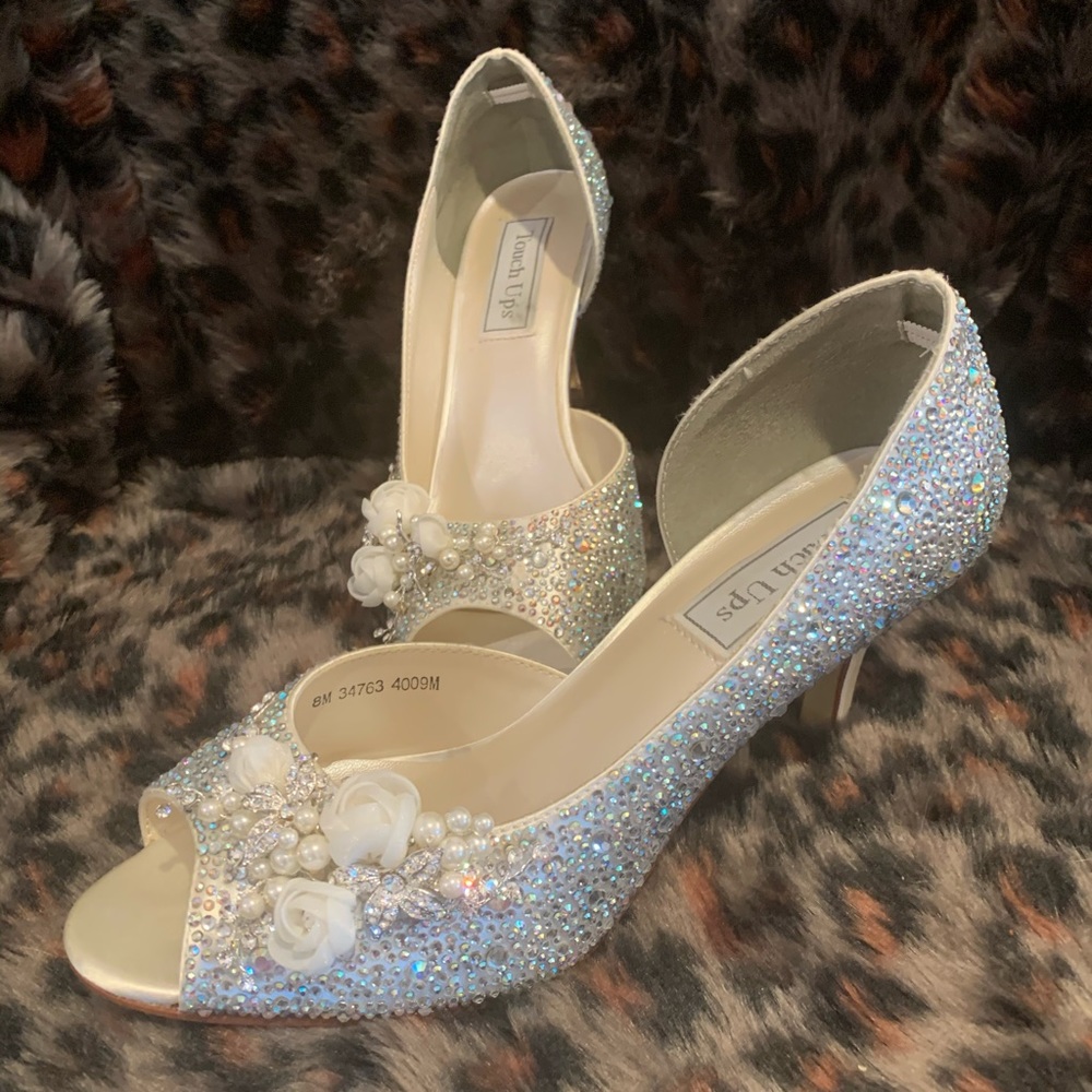 Beaded Crystal Bridal Shoes/ Ivory